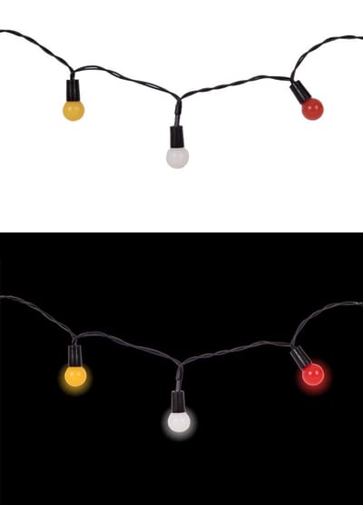 Verlichting rood/wit/geel 6 meter - 50 lampjes - Carnaval thema feest festival Verlichting optocht