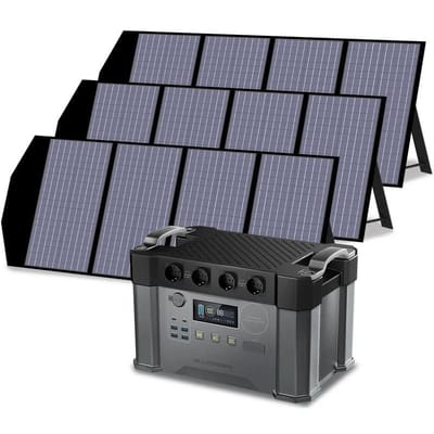 ALLPOWERS Zonnegeneratorset 2400W (S2000 Pro + SP029 140W zonnepaneel) - S2000 Pro + 3 stuks SP029 140W zonnepaneel