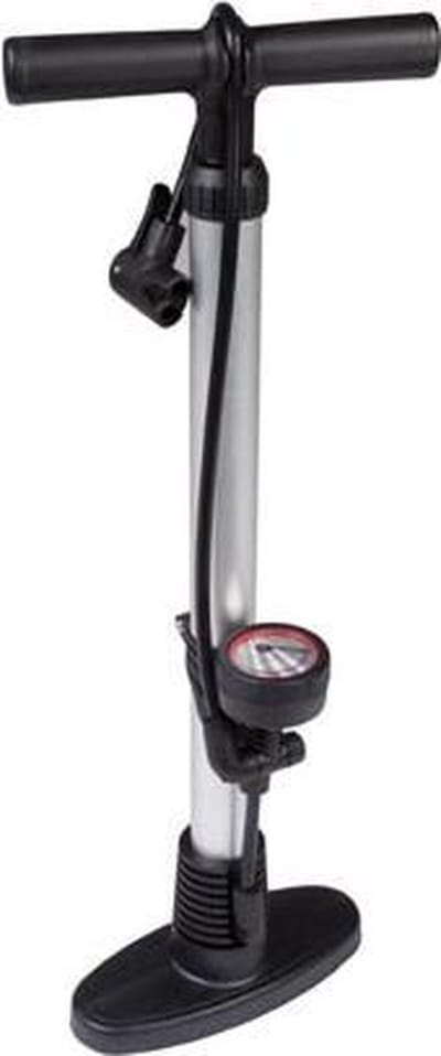 Perel Staande Pomp Met Mamometer 58 Cm Aluminium Zwart/grijs