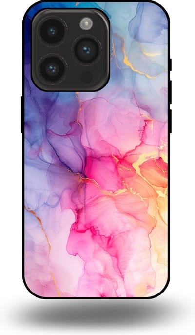 Smartphonica Telefoonhoesje geschikt voor iPhone 14 Pro met marmer opdruk - TPU backcover case marble design - Regenboog geschikt voor iPhone 14 Pro