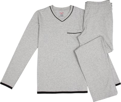 La-V pyjamaset met V hals voor heren Grijs S