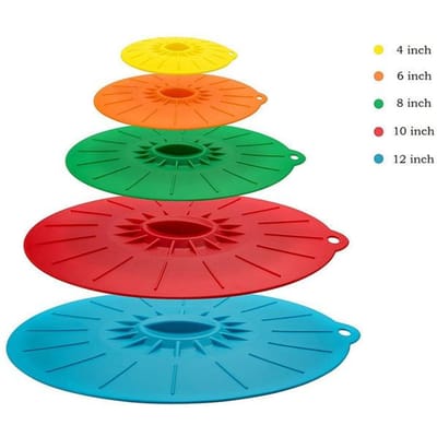 3/5 stks/set Siliconen Magnetron Kom Cover Voedsel Wrap Kom Pot Deksel Voedsel Verse Cover Pan Deksel Stopper kom Covers green