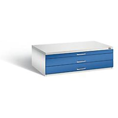 Tekeningkast van staal, voor formaten tot A0, 3 schuifladen