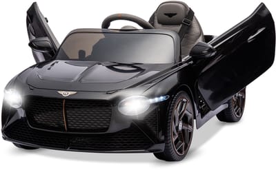 Danky Auto - Bentley Officiële Licentie - Elektrische Kinderauto 12V - Zwart - Afstandsbediening - 3-8j