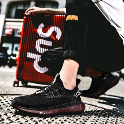 Nieuwe Herenschoenen, Sportschoenen, Heren Lichtgewicht, Ademende Mesh Hardloopschoenen, Vliegweefsel Casual Schoenen, Trendy Jeugdschoenen 46