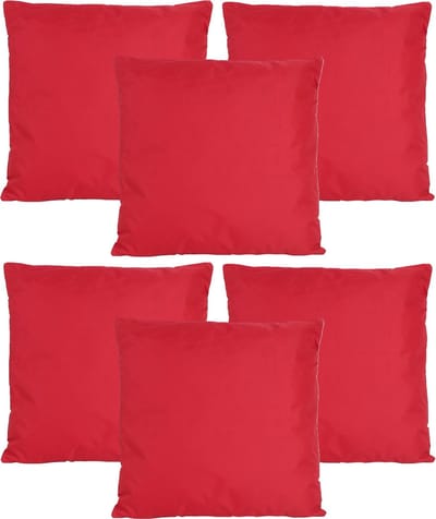 Anna's collection Buiten of tuin sier kussens - 6x - rood - 45 x 45 cm - binnen/buiten - zitkussens tuinbank