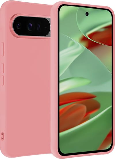 Hoesje Geschikt voor Google Pixel 9 Pro - Sterk & Shockproof - Hoes Cover - Siliconen Case - Lichtroze