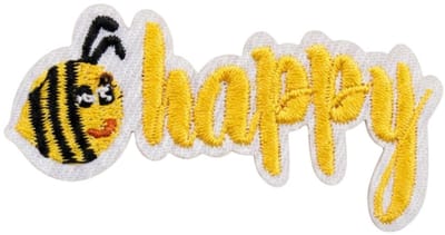 Bij / Be Happy - jongens -Girls - strijkapplicatie strijk embleem - patch - patches - stof & strijk applicatie