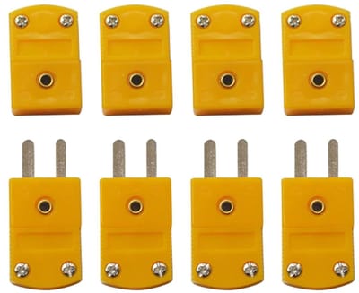 Set van 4K type thermokoppel draad met stekkers en socket adapter, hoge temperatuur tot 120°C voor thermokoppels en sensoren, oranje