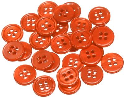 Knopen, 11,5 mm, 4 gaten, parelmoer, schelpschijven voor het naaien van overhemden, doe-het-zelf, decoratie, handwerk, oranje, rood