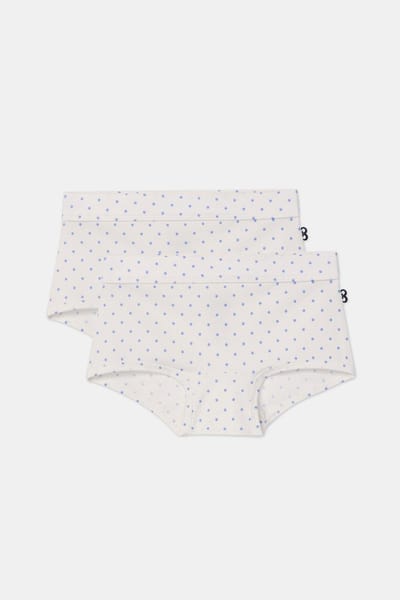 Woody Meisjes boxer bolletjes print blau - maat 104/4J