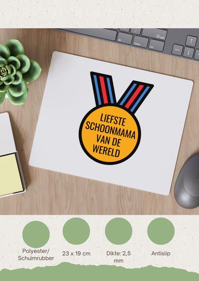 Akyol - liefste schoonmama van de wereld Muismat - Mama - de liefste schoonmoeder - moeder cadeautjes - moederdag - verjaardagscadeau - verjaardag - cadeau - geschenk - kado - gift - moeder artikelen - 23 bij 19 cm