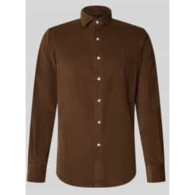 Regular fit vrijetijdsoverhemd met logostitching, model 'CORDUROY'