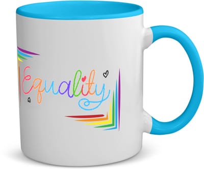 Akyol - lgbtq cadeau - koffiemok - theemok - blauw - Lgbt - love is love - opdruk - lgbt - pride month - lgbtq vlag - gay pride - met tekst - opdruk - leuke pride spullen - verjaardag - cadeau - gift - 350 ML inhoud