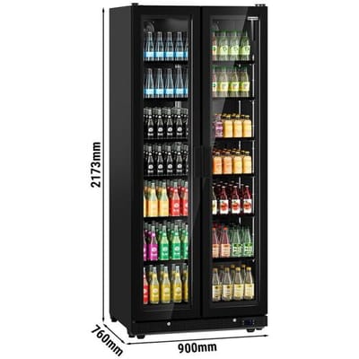 GGM Gastro Getränkekühlschrank - 898 Liter - rahmenloses Design - mit 2 Glastüren