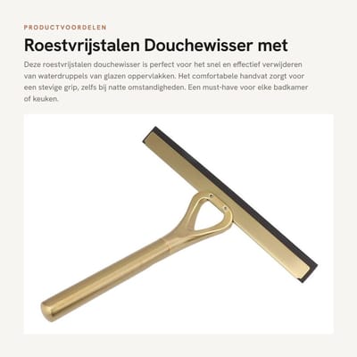 Dailygoods- Douchewisser Antislip - Douchewisser Roestvrij Staal - Vloertrekker Badkamer - Trekker met Zuignap - Lange Handgreep - Hoogwaardige Materialen - Raamwisser