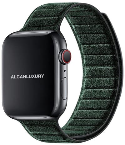 Alcanluxury Alcantara Apple Watch band 42/44/45/46 mm & Ultra 49 mm - Midnight Green