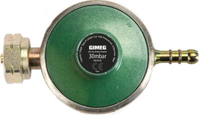 Gimeg Universele Gasregelaar met Slangpilaar 30Mbar - Drukregelaars los - Groen