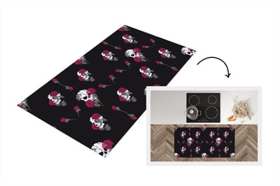 Keukenloper - Loper keuken - Meiden - Skull - Rozen - Patronen - 120x60 cm - Keukenloper vinyl