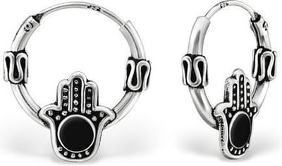 Montebello Oorbellen Calista - 925 Zilver Geoxideerd - Fatima - ∅12mm