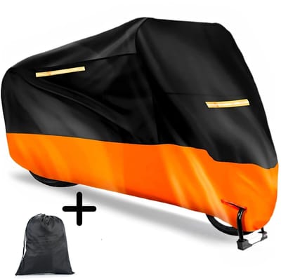 Dutchers® Motorhoes Waterdicht Buiten – 245x105x125 cm – 210D Polyester Regenhoes – Motorfiets Hoes voor Scooter, Bromfiets, Crossmotor & Straatmotor – Met Slotgaten & Reflectiestrepen - Bromfietshoes - Scooterhoes – Weerbestendig