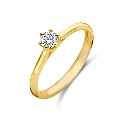 14K Geelgoud Aanzoeksring Diamant 0.20Ct H Si 4029123