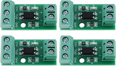 4x 1-kanaals PC817 Optokoppelaar Isolatiemodule (12V) voor Fotovoltaïsche Isolatie, Signaalisolatie en Storingpreventie