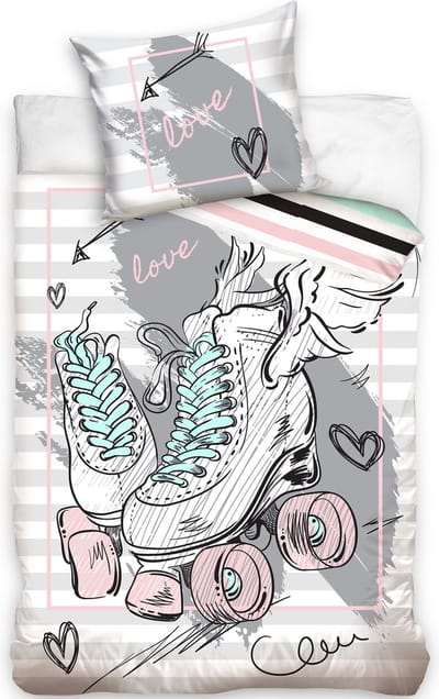 Skater Dekbedovertrek Love - Eenpersoons - 140 x 200 cm - Katoen