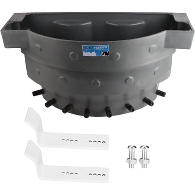HL MP70C Plastique 38L Haute Capacité 8 Tétines Seau d'alimentation au lait de veau pour Bovins Moutons Bétail black