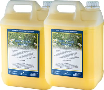 Body & Hair Kamille - 5 Liter - set van 2 stuks - 2 in 1 voor lichaam en haar.