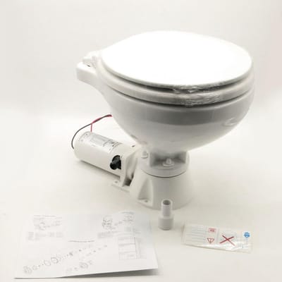 Compact Elektrisch Toilet met Houten Toiletzitting - 12V