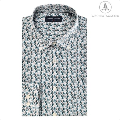 Blouse 1249 bruin/blauw print LM Chris Cayne - maat L