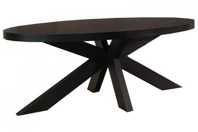 Salontafel ovaal melamine zwart Denzel 120cm ovale bijzettafel side table