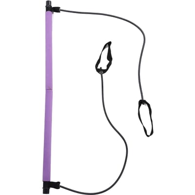 Kit Barre de Pilates avec Bandes de Résistance Femmes 2 Sections Portable Studio de Pilates Entraînement Exercice pink
