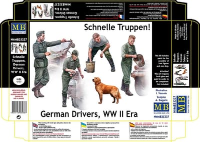 Master Box Modelbouwpakket Militaire voertuigen - 35237 Duitse Chauffeur Soldaten WWII - Schnelle Truppen - Figuren Plastic - 1:35 - Modelbouw