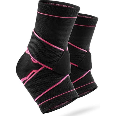 1 Paar Enkelbrace, Verstelbare Compressie Enkelsteun Sterke Enkelbrace Sportbescherming, Stabiliseert Ligamenten-Vermindert Zwelling S rood