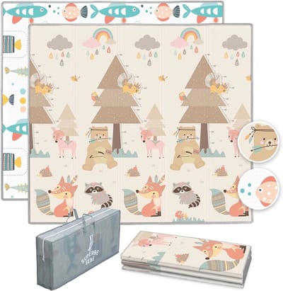XXL Baby Speelmat 150x180 cm - Omkeerbare Schuimrubberen Vloermat voor Baby's - Veilig en Comfortabel Speelkleed