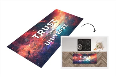 Keukenloper - Loper keuken - Quote - Ruimte - Oranje - 120x50 cm - Keukenloper vinyl