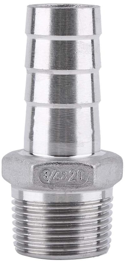 Dailygoods- Slangstaartconnector RVS 304 - Barb Adapter - Slang Fitting - Draad BSP - Diverse Maten - Stevige Verbinding - Slangconnector