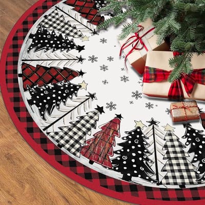 Kerstboomrok van 120 cm, decoratieve kerstboomdeken, luxe voetbedekking en kerstboomkleed voor sfeervolle kerstversiering