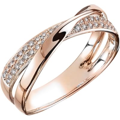 Huitan Nieuwste Verse Tweekleurige X-Vorm Kruisring voor Vrouwen Bruiloft Trendy Sieraden Schitterende CZ Steen Grote Moderne Ringen Anillos 7&Two Tone beige