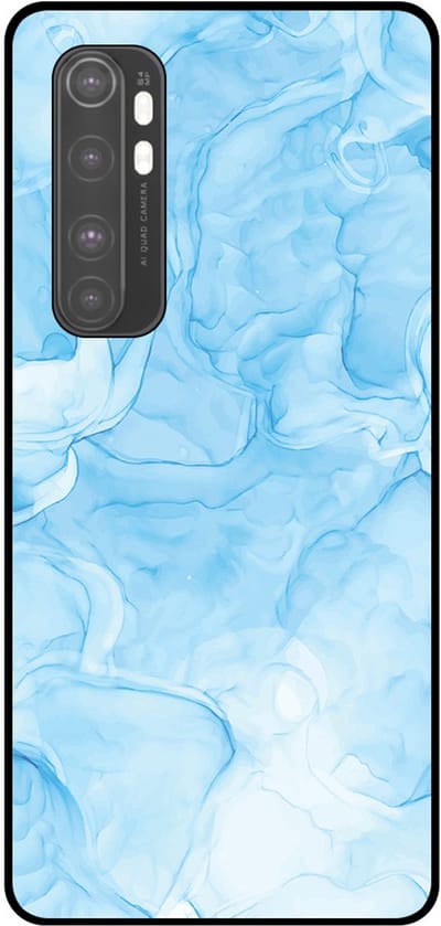 Smartphonica Telefoonhoesje Geschikt voor Xiaomi Mi Note 10 Lite met marmer opdruk - TPU backcover case marble design - Lichtblauw geschikt voor Xiaomi MI Note 10 Lite