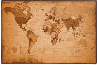 Poster Wereldkaart antiek - 61 x 91,5 - Papier - REINDERS