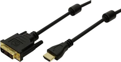 LogiLink HDMI / DVI Adapterkabel HDMI-A-stekker, DVI-D 18+1-polige stekker 2.00 m Zwart CH0004 HDMI-kabel