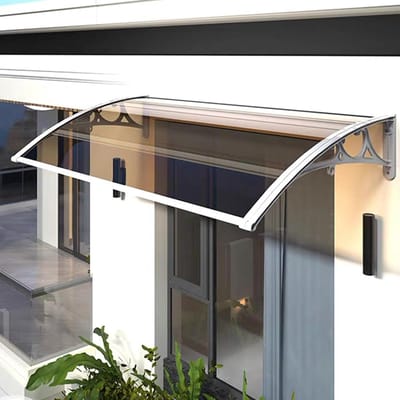 Buitenluifel - Veranda afdekking - Bescherming tegen weer - Stille zelfreiniging - 60 x 100 cm - Wit