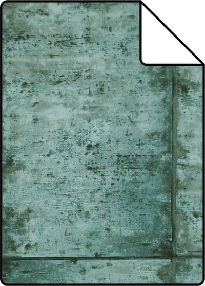 Proefstaal ESTAhome behang zinken platen smaragdgroen - 26.5 x 21 cm - 138879-S