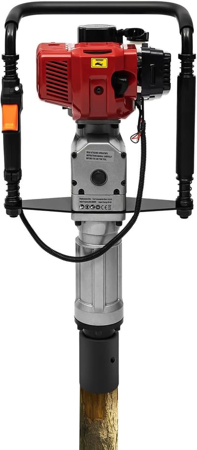 Benzine paalrammer - Hekpaal driver - Palen slaan - Krachtige 2-takt motor - 52cc 30-55J