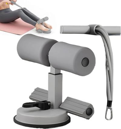 Sit-up machine - Buiktrainer Vloerhouder - Thuis Fitness - Dubbele Zuignap Stabiliteit - 27.3 x 15.4 x 14.6 cm - Grijs