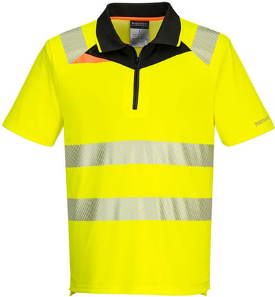Portwest DX4 Hi-Vis polo K/M DX412 - Geel/Zwart - L