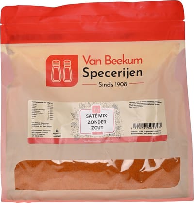 Van Beekum Specerijen - Saté Mix Zonder Zout - 1 KG (hersluitbare stazak)